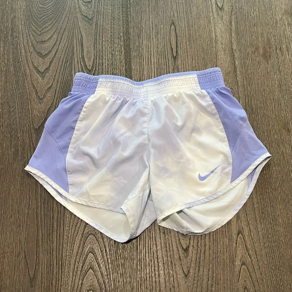 Nike Dri-FIT Athletic Track Shorts White Tie-Dye Pastel Purple Size XS